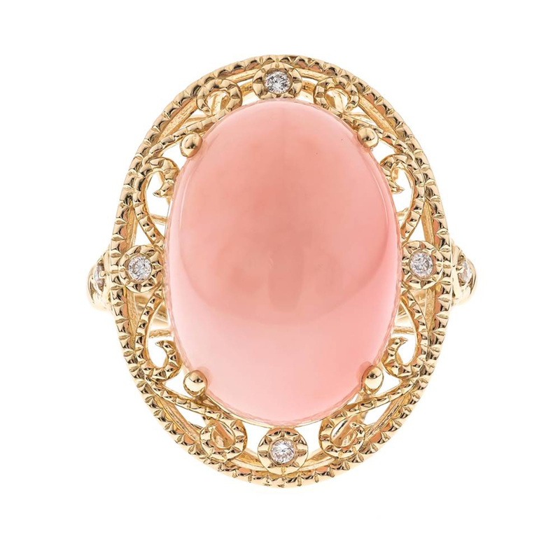 Pinkfarbener Opal-Goldring (CIRARI)