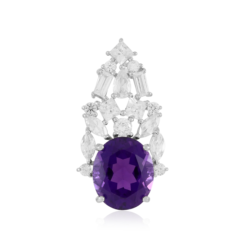 Sambia-Amethyst-Silberanhänger (de Melo Essence)