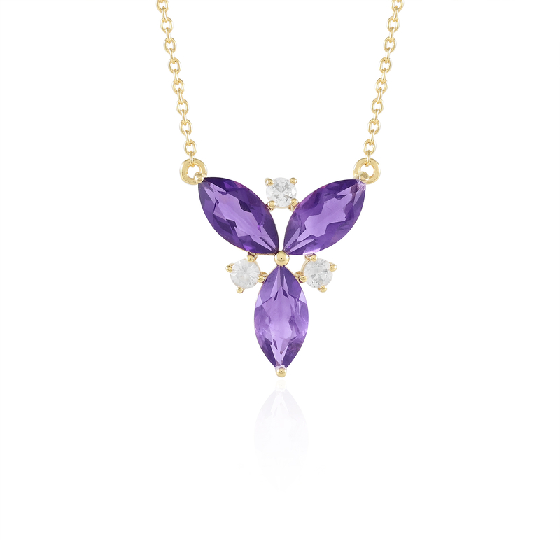 Sambia-Amethyst-Silbercollier (de Melo Essence)