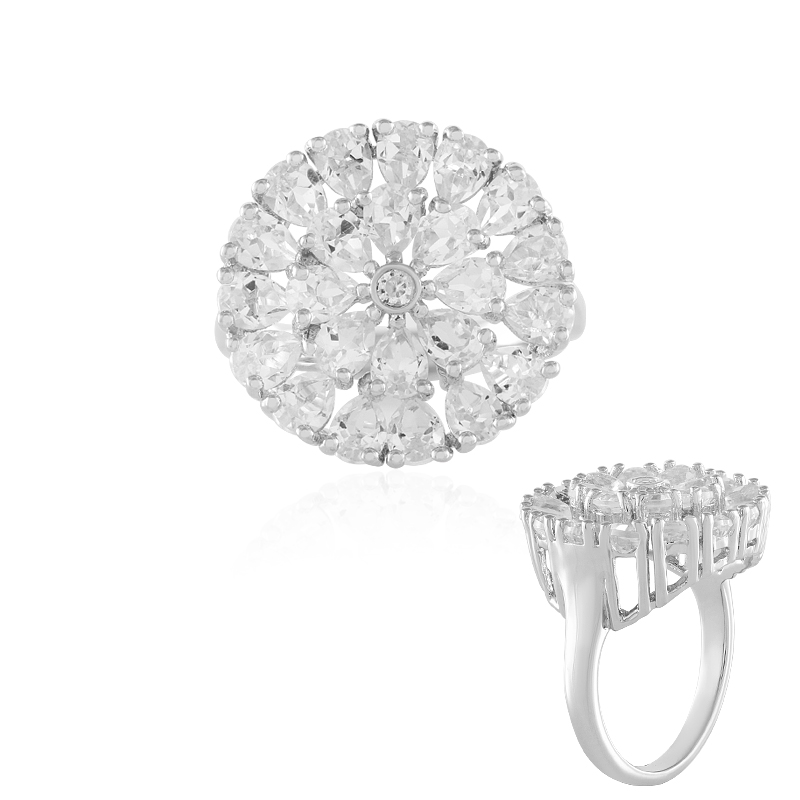 Weißer Topas-Silberring