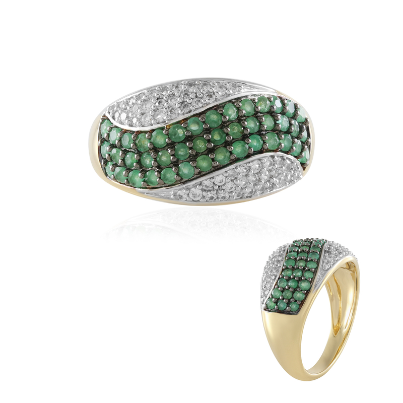 Brasilianischer Smaragd-Silberring