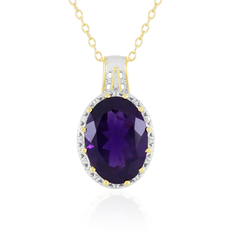 Amethyst-Silberhalskette (Gems en Vogue)