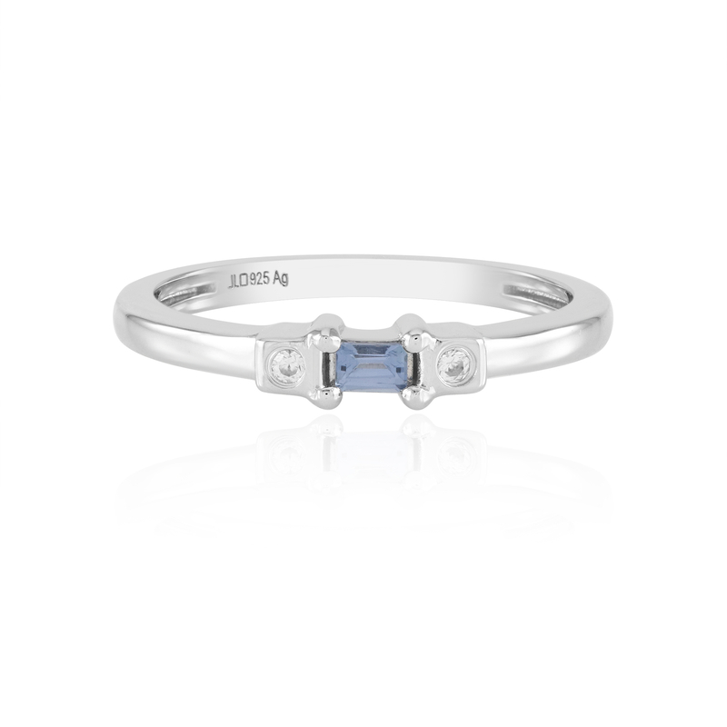 Blauer Ceylon-Saphir-Silberring