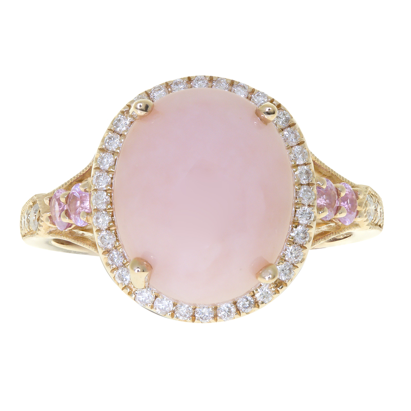 Pinkfarbener Opal-Goldring (CIRARI)