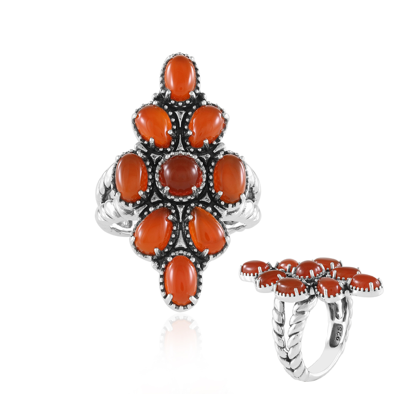 Roter Onyx-Silberring (Desert Chic)