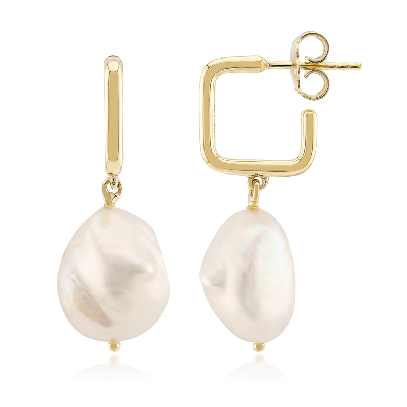 Weiße Süßwasserzuchtperlen-Silberohrringe (TPC) Weiße Süßwasserzuchtperlen-Silberohrringe (TPC)