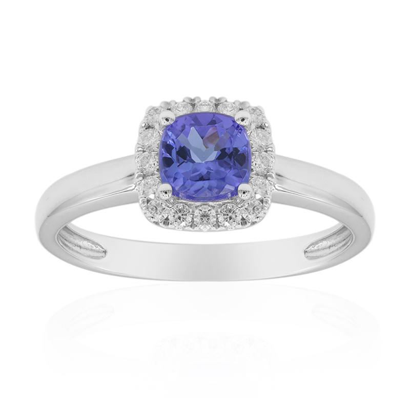 AAA-Tansanit-Goldring - Farbe: Blau
