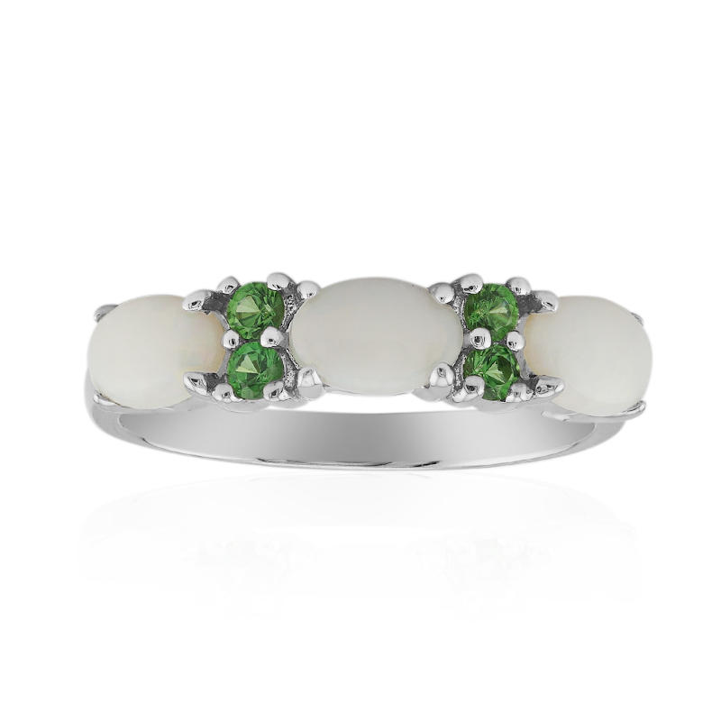 Weißer Opal-Silberring