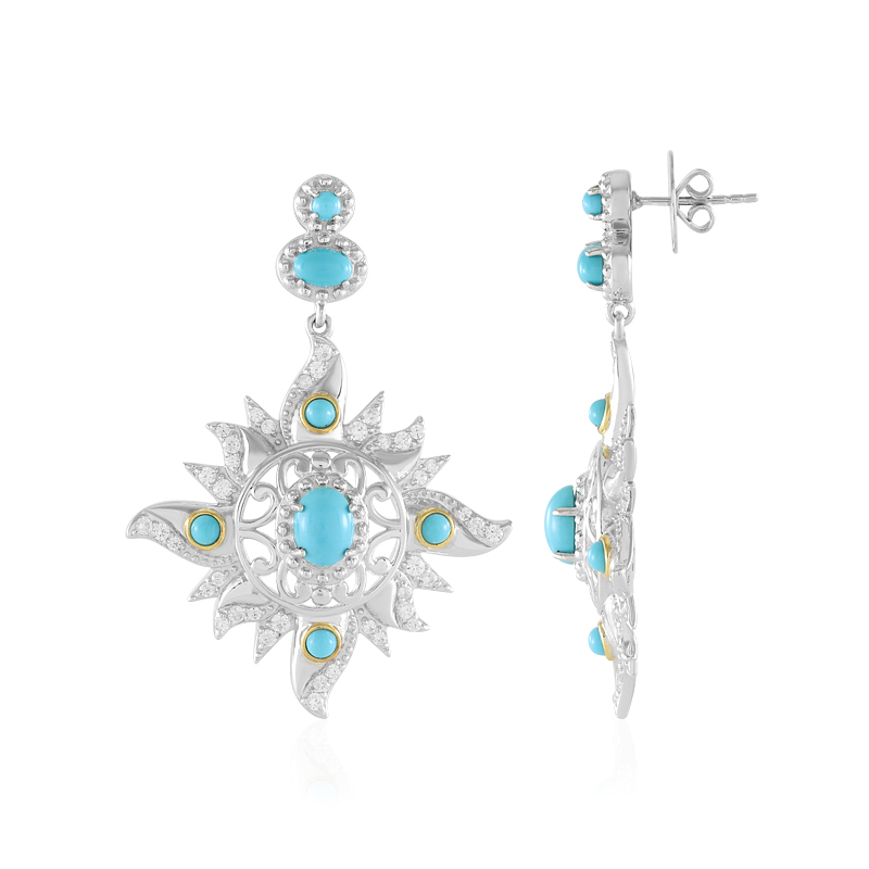 Sleeping Beauty-Türkis-Silberohrringe (Dallas Prince Designs) Sleeping Beauty-Türkis-Silberohrringe (Dallas Prince Designs)