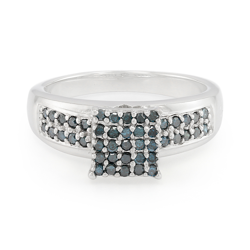 Fancy-Diamant-Silberring