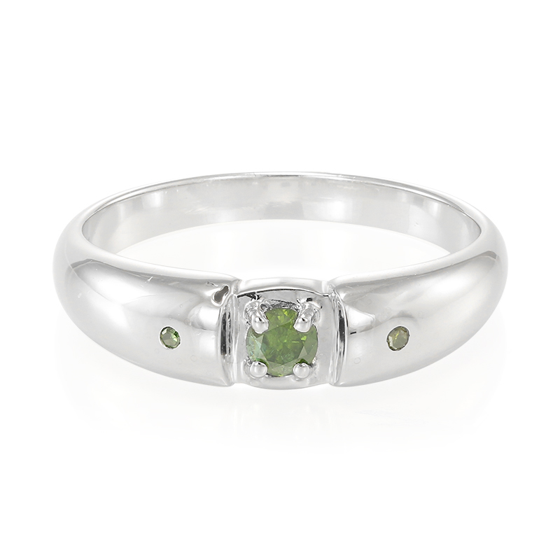 Fancy-Diamant-Silberring