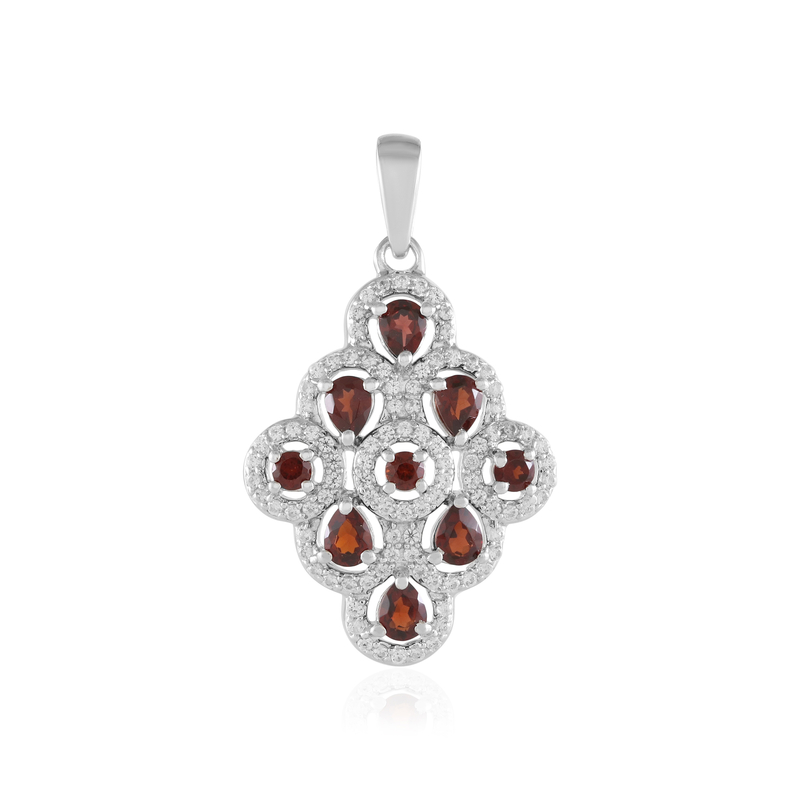 Mosambik-Granat-Silberanhänger