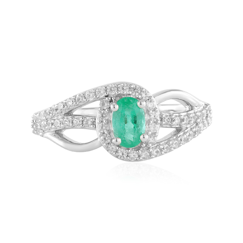 Russischer Smaragd-Silberring (Adela Silber) Russischer Smaragd-Silberring (Adela Silber)