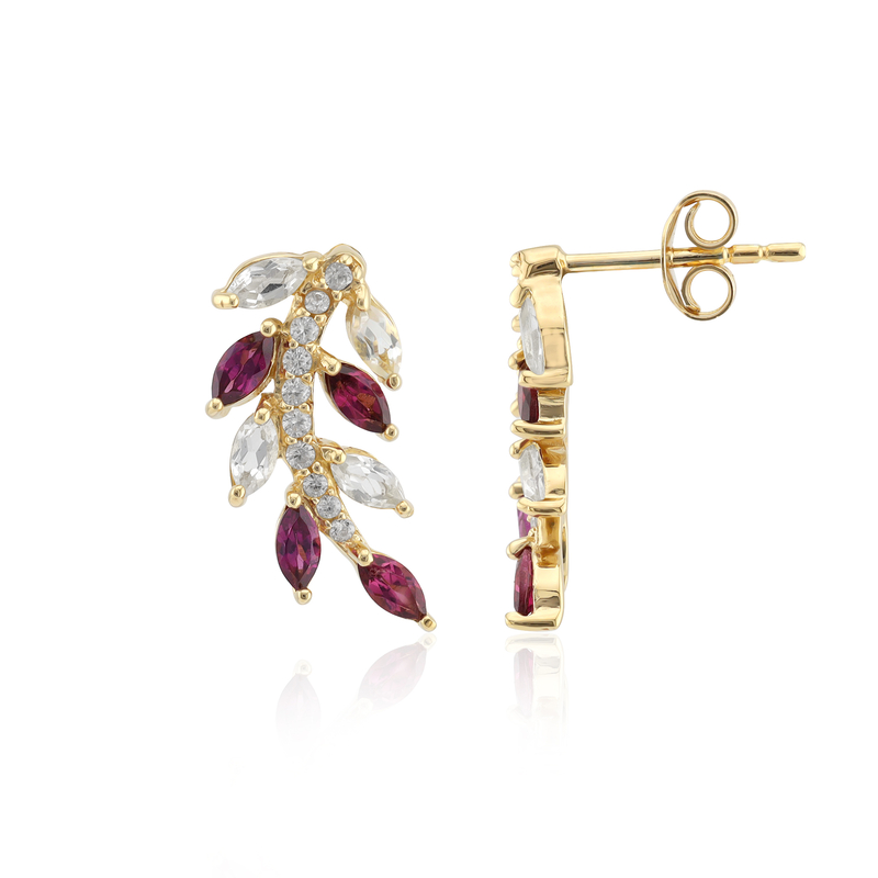 Edelstein-Silberohrringe