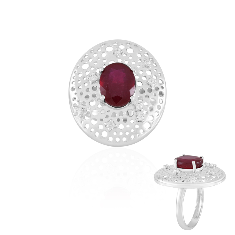 Madagaskar-rubin-silverring (Ornaments by de Melo) från Juwelo