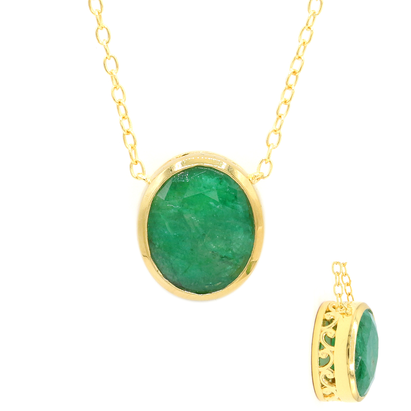 Pit D8-Smaragd-Silbercollier (Gems en Vogue)