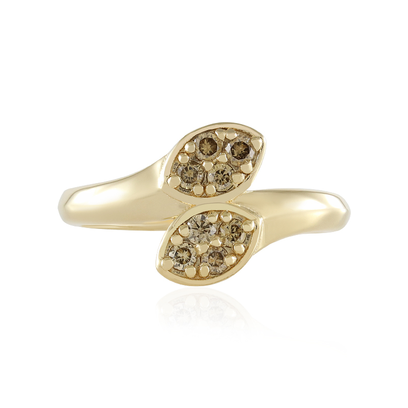 I2 Schokoladen-Brillant-Silberring