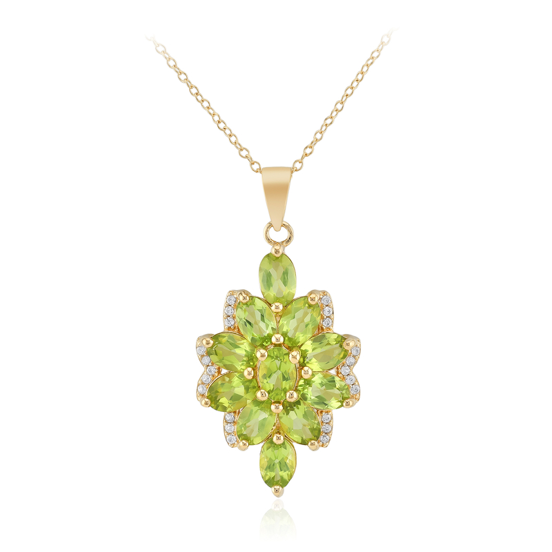 Burmesischer Peridot-Silberhalskette
