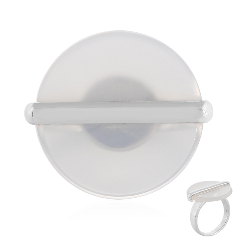 Weißer Achat-Silberring