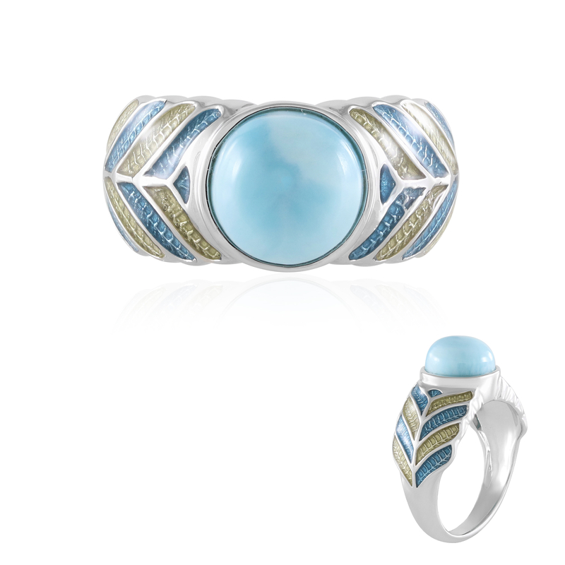 Larimar-Silberring (Adela Silber)