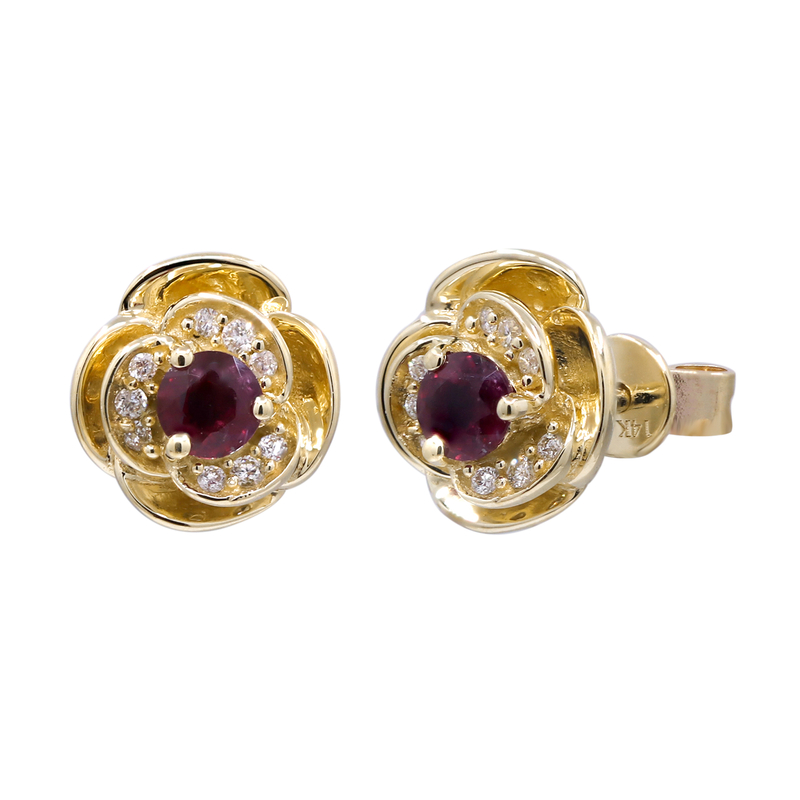 AAA-Mosambik-Rubin-Goldohrringe (CIRARI) AAA-Mosambik-Rubin-Goldohrringe (CIRARI)