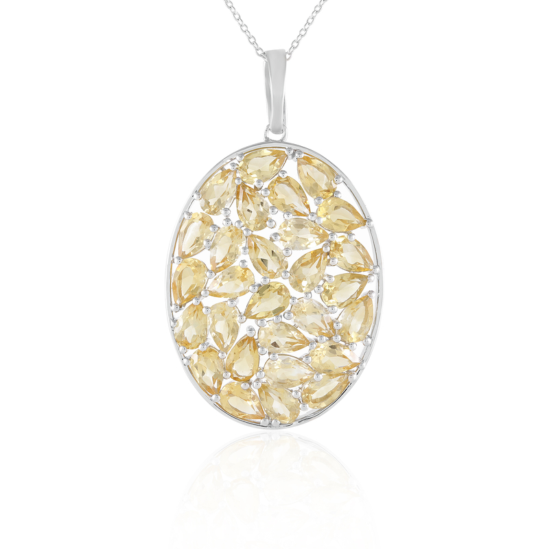 Citrin-Silberhalskette