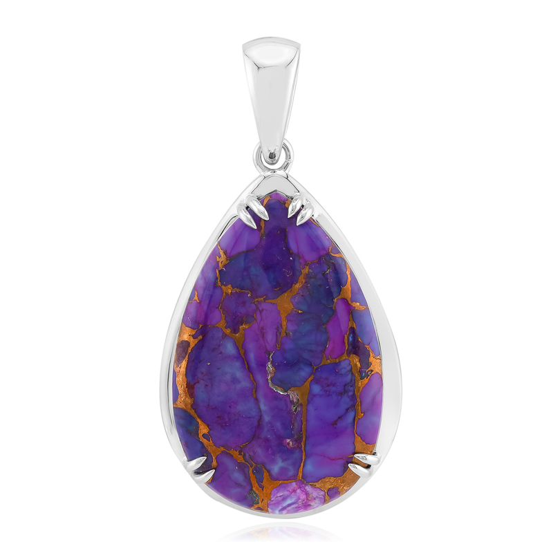 Violetter Kingman Mohave-Türkis-Silberanhänger Violetter Kingman Mohave-Türkis-Silberanhänger