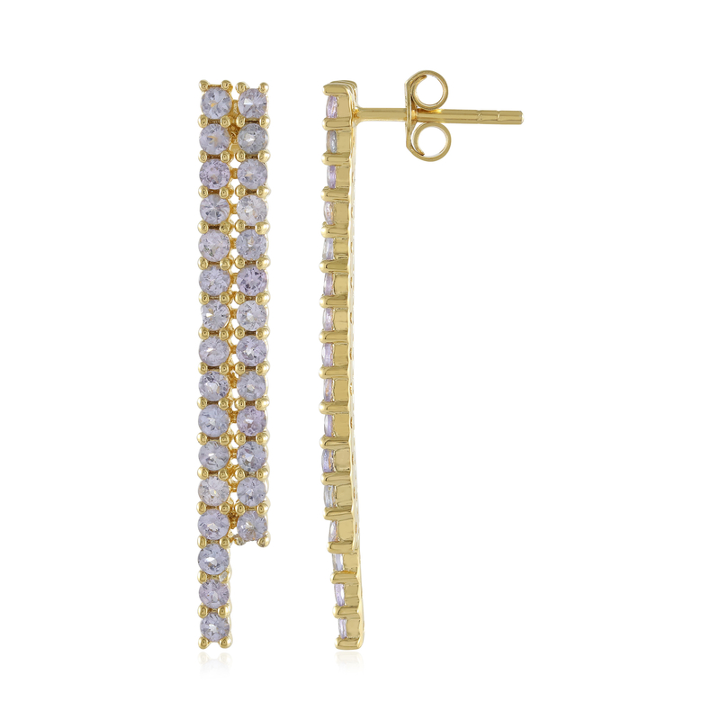 Tansanit-Silberohrringe