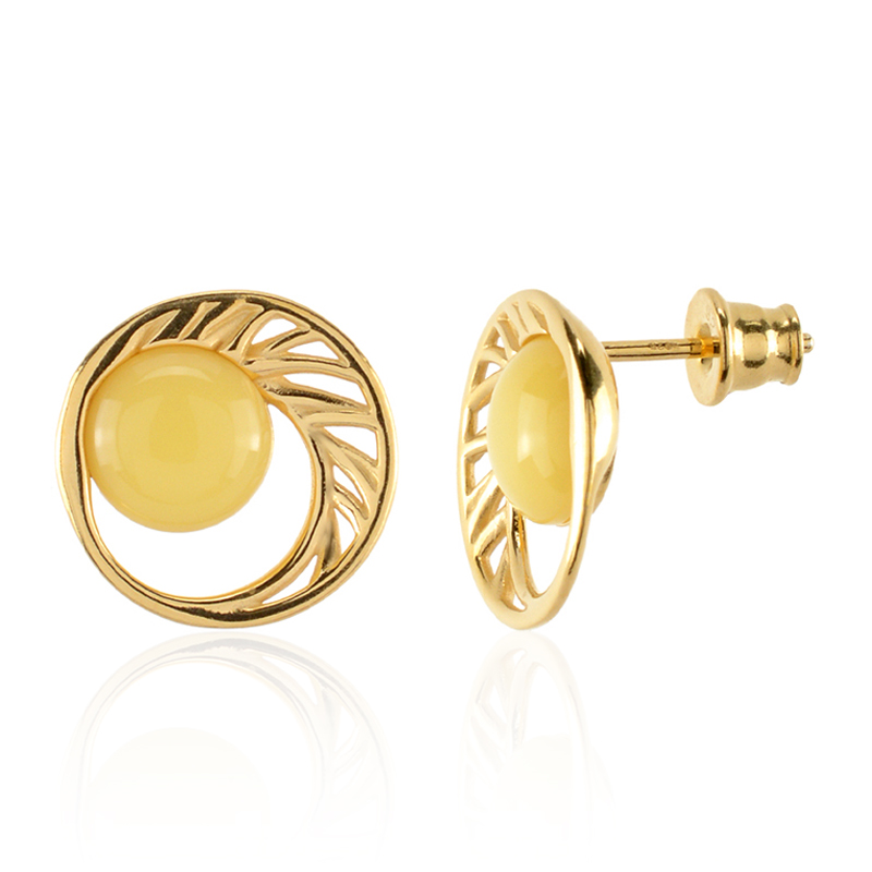 Baltischer Milky-Bernstein-Silberohrringe (dagen)