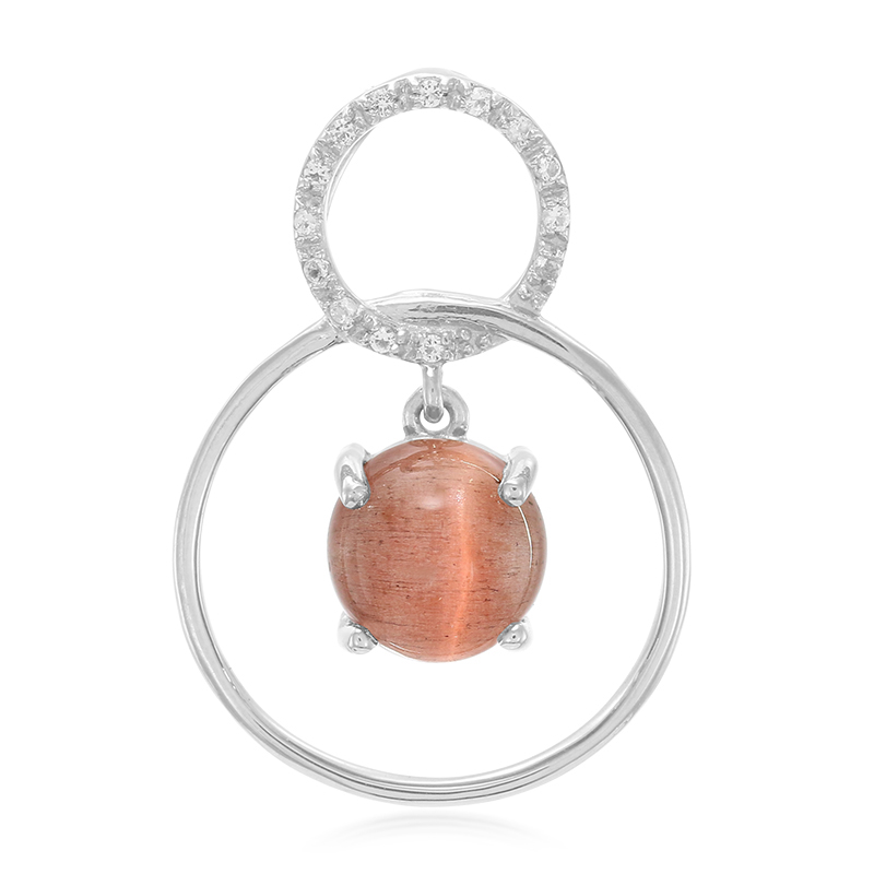 Skapolith-Katzenauge-Silberanhänger