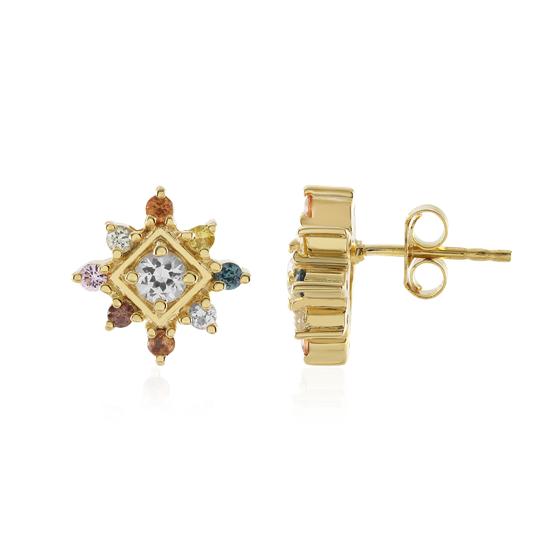 Weißer Saphir-Silberohrringe