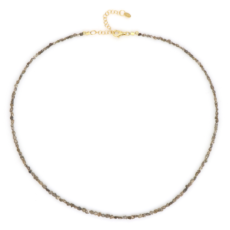 Champagner-Diamant-Silberhalskette - Farbe: Braun