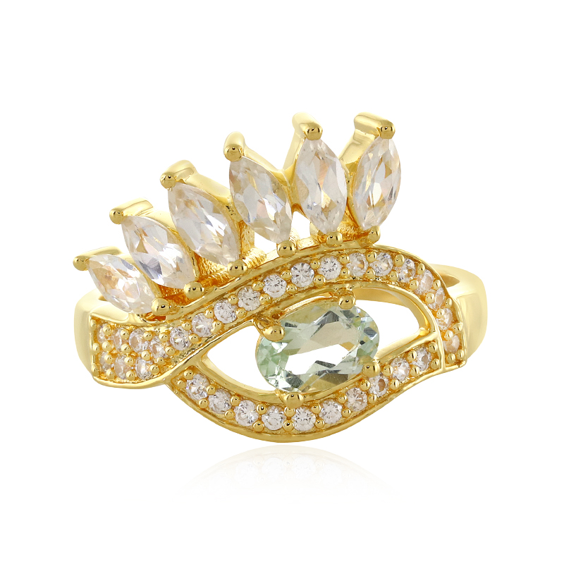 Grüner Amethyst-Silberring