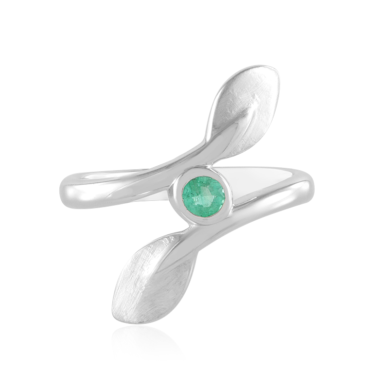Kolumbianischer Smaragd-Silberring (MONOSONO COLLECTION)
