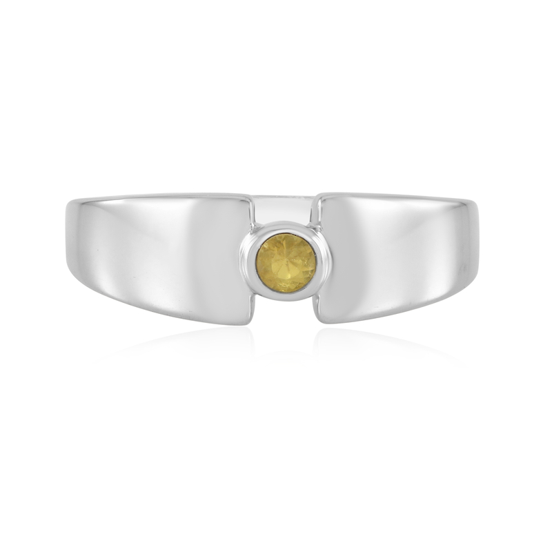 Gelber Ceylon-Saphir-Silberring