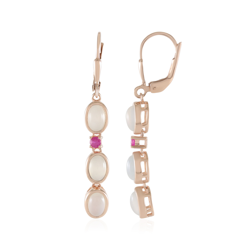 Weißer Mondstein-Silberohrringe (KM by Juwelo)