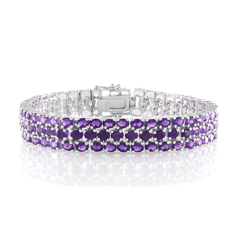 Sambia-Amethyst-Silberarmband