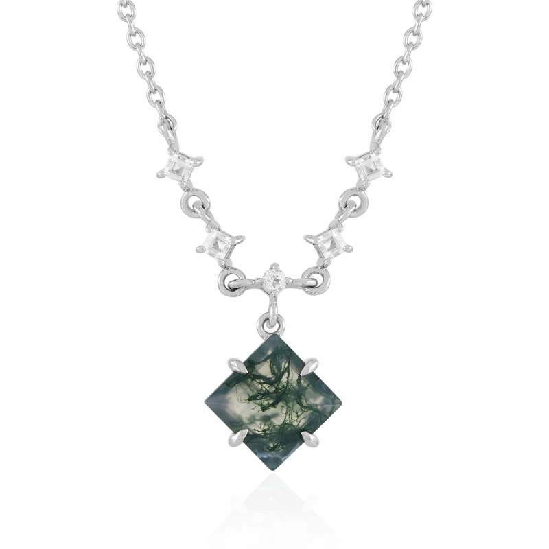 Moosachat-Silbercollier