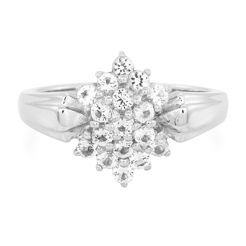 Weißer Topas-Silberring