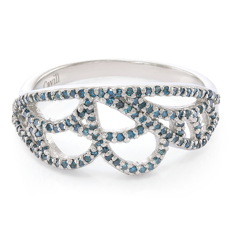 Fancy-Diamant-Silberring