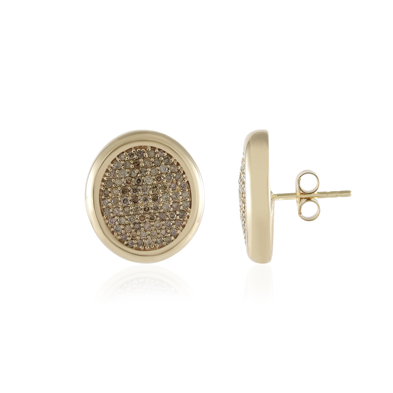 I2 Champagner-Brillant-Goldohrringe (de Melo)