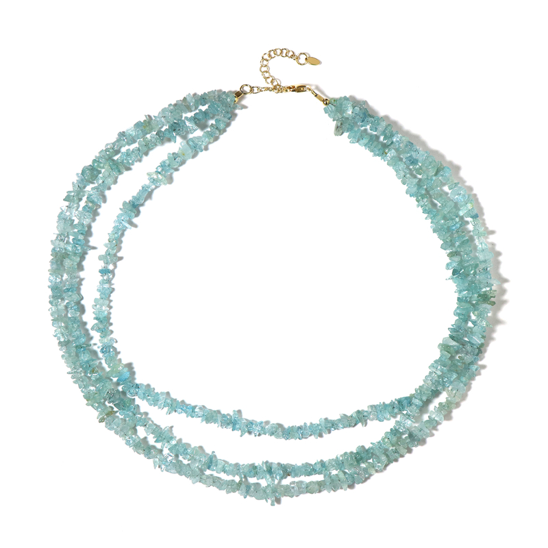 Brasilianischer Aquamarin-Silberhalskette Brasilianischer Aquamarin-Silberhalskette