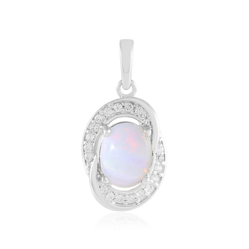 Australischer Opal-Silberanhänger - Farbe: Silber
