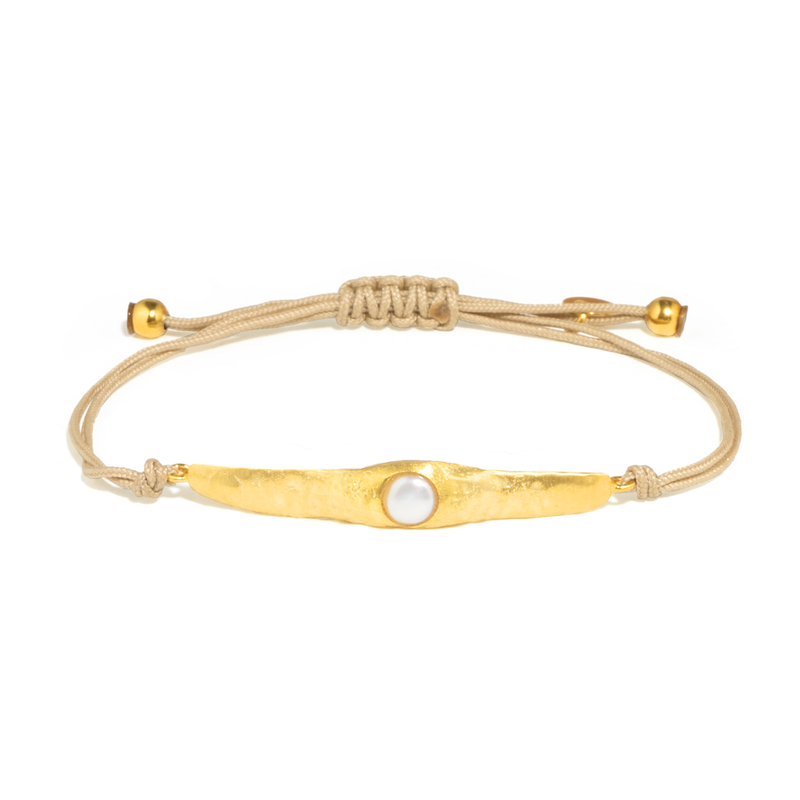 Weiße Süßwasserzuchtperlen-Silberarmband (Joias do Paraíso)