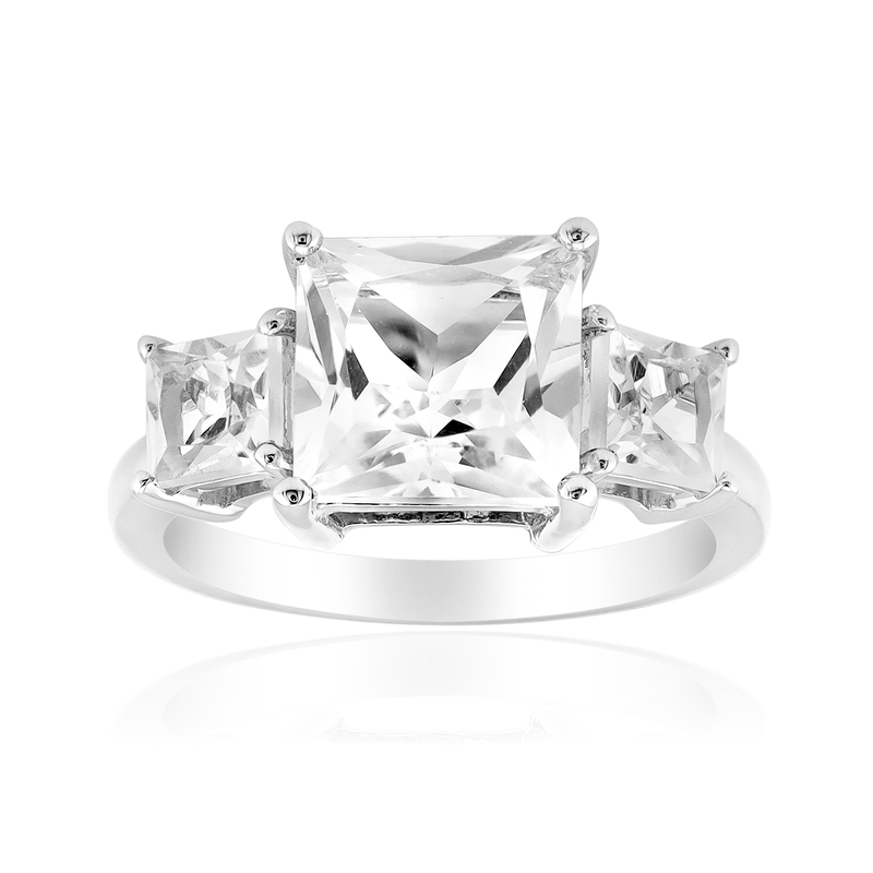 Weißer Topas-Silberring