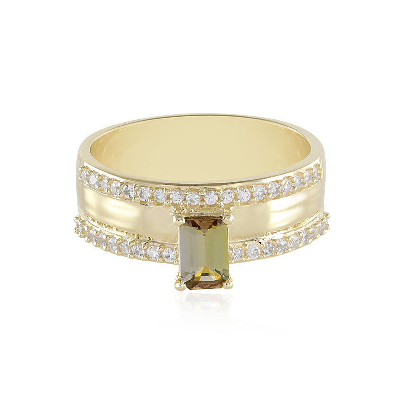 Nicht erhitzter Gelber Tansanit-Goldring (Adela Gold) Nicht erhitzter Gelber Tansanit-Goldring (Adela Gold)
