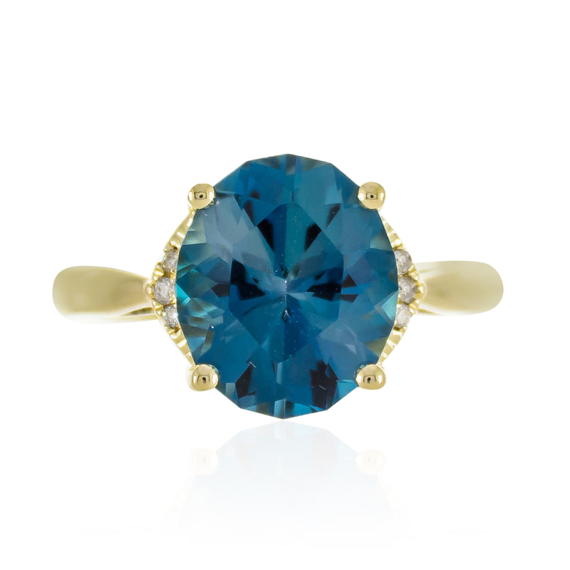 Londonblauer Topas-Goldring (CIRARI)