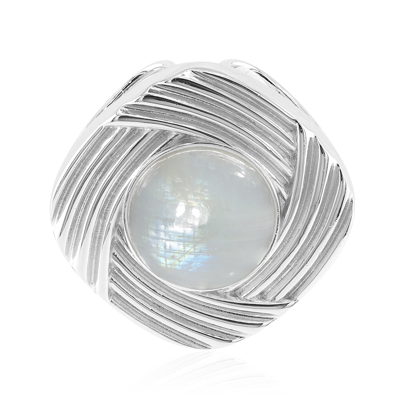 Regenbogen-Mondstein-Silberanhänger (MONOSONO COLLECTION)