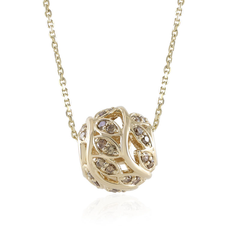 I3 Champagner-Brillant-Goldhalskette (de Melo)