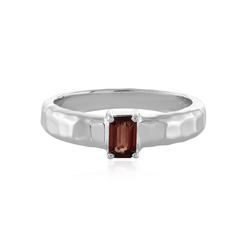 Pinkfarbener Zirkon-Silberring